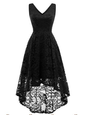 Muadress Black Lace High-Low Dress